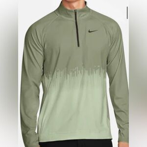 NIKE Tour Men’s DRI-FIT ADV 1/2-Zip Golf Top-OIL GREEN/HONEYDEW/BLACK FD5833-386